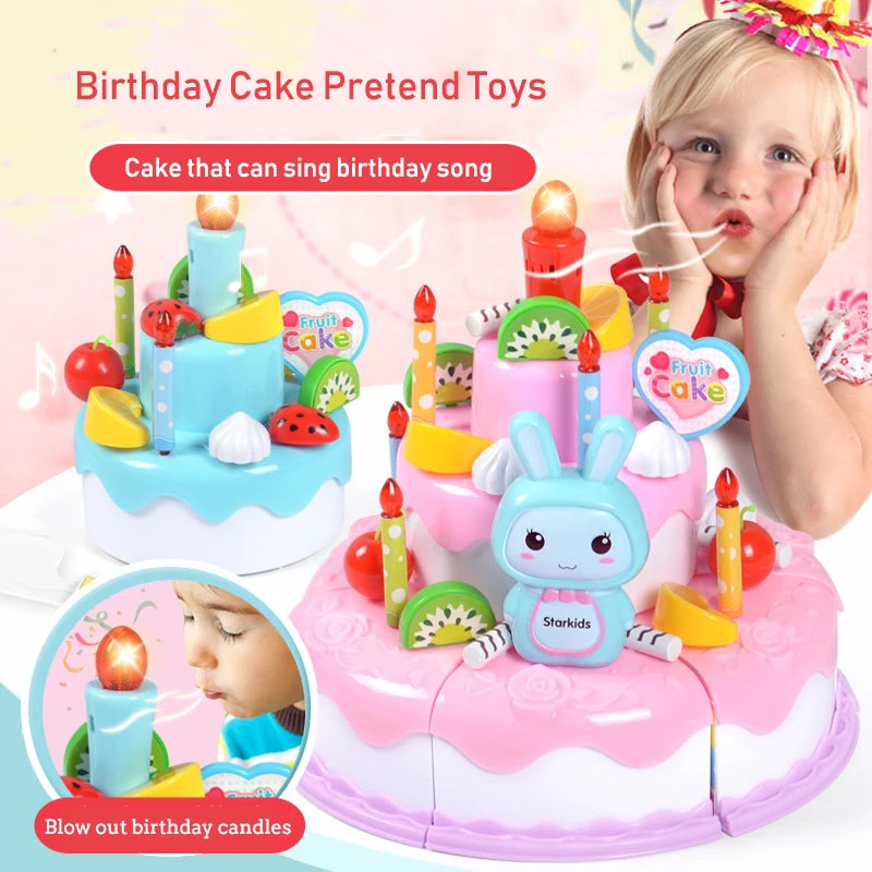 Kids Outdoor Kitchen Accessories - Jouet de Simulation de gâteau d'anniversaire