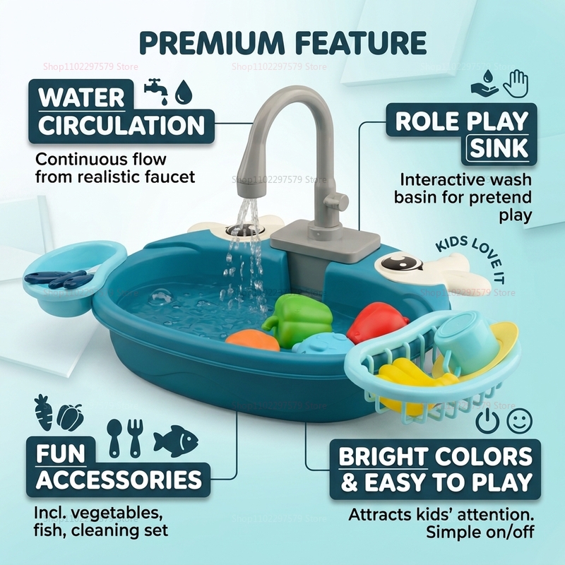 Jouet d'évier interactif pour  - Kids Outdoor Kitchen Accessories avis et prix